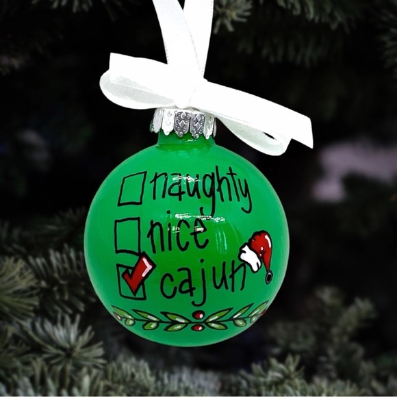 Checkin' It Twice: Naughty, Nice, Cajun! - Personalized Cajun Christmas Ornament - Picture 12 of 12